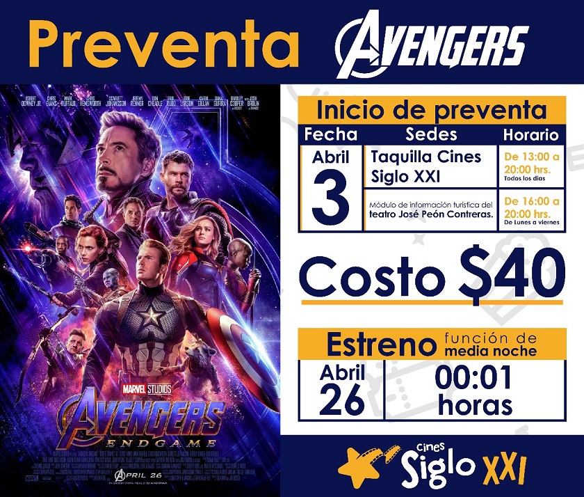 Photo of Este miércoles habrá preventa para Avengers Endgame en cines Siglo XXI