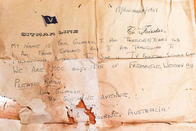 Photo of Niño australiano encuentra dentro de una botella una carta escrita hace 50 años