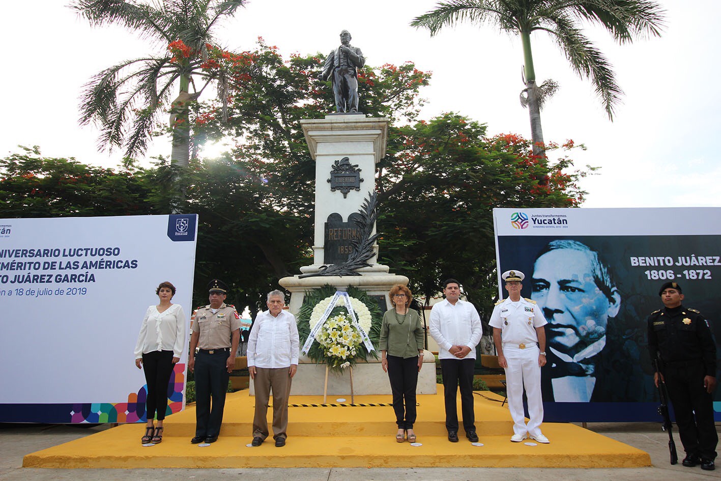 Photo of Autoridades yucatecas conmemoran el 147 aniversario luctuoso del Benemérito de las Américas