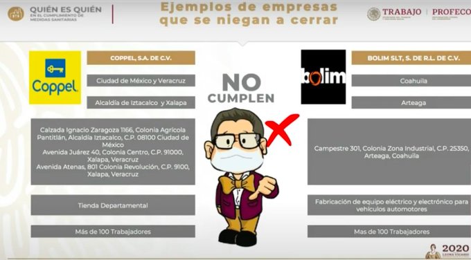 Photo of Exhiben AMLO empresas que siguen trabajando en contingencia: Andrea, Carnival, Coppel, Bolim