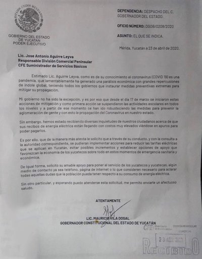 Photo of El Gobernador Mauricio Vila Dosal solicita a la CFE atender dudas y reclamos de los ciudadanos de Yucatán