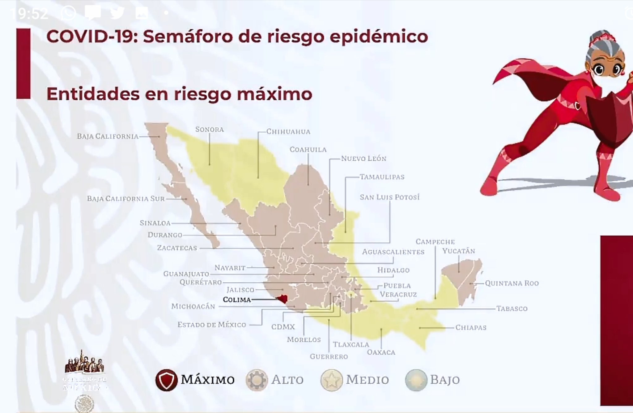 Photo of Diez estados en color amarillo, Colima, el único en rojo en el Semáforo Epidemiológico