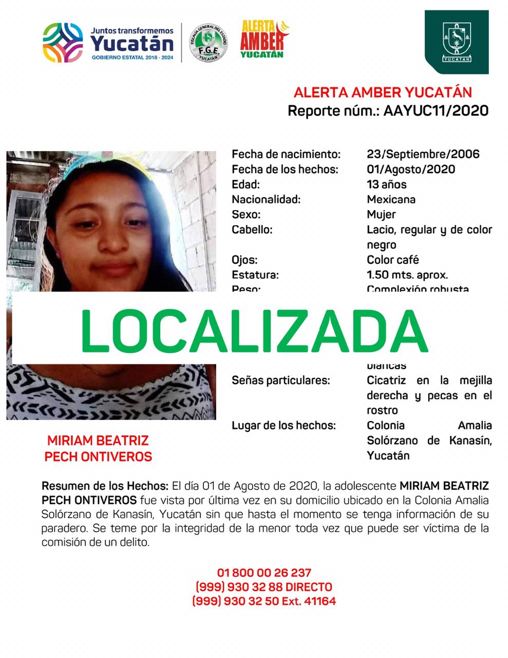 Photo of Localizan a menor reportada como desaparecida en Kanasín
