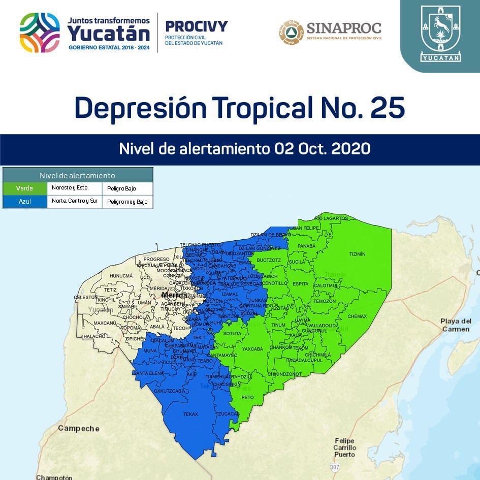 Photo of Emiten alerta azul y verde para municipios de Yucatán por formación ciclónica