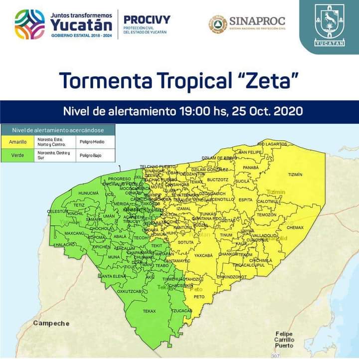 Photo of Alerta amarilla para gran parte de Yucatán ante TT «Zeta»