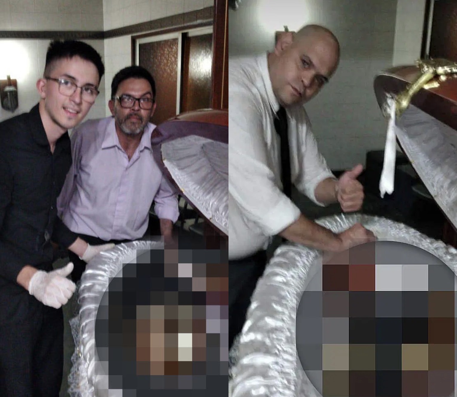 Photo of Empleados de funeraria se toman fotos junto al cuerpo de Maradona