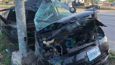 Photo of Agentes de la SSP chocan contra poste