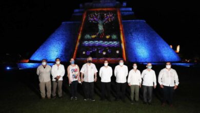 Photo of El Gobernador Mauricio Vila supervisa el espectáculo audio-lumínico Ecos de Uxmal