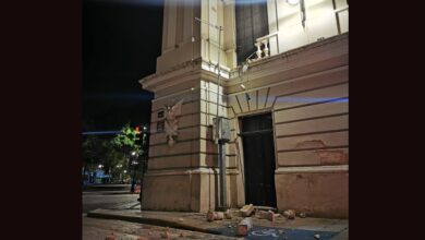 Photo of Se derrumba parte de un balcón del edificio Ateneo Peninsular en Mérida