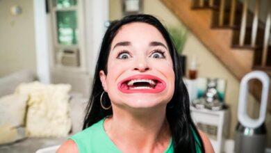 Photo of Samantha Ramsdell, es la mujer con el récord Guinness de la boca más grande del mundo