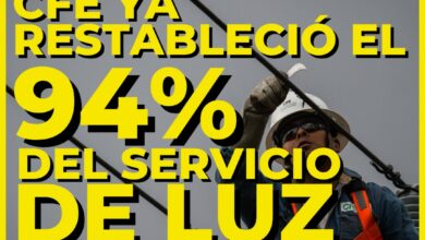 Photo of Ya restableció el 94% del servicio de luz: CFE