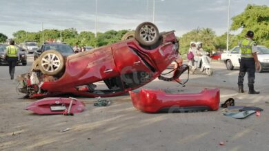 Photo of Doble accidente en Periférico de Mérida: volcadura y choque