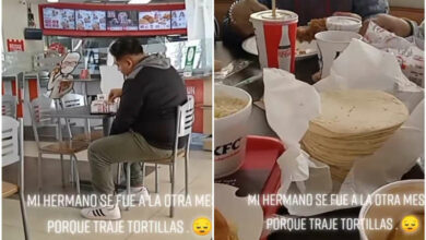 Photo of Joven ‘abandona’ a su familia en KFC porque llevaron tortillas