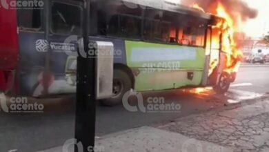 Photo of Se incendia otro camión de transporte público en Mérida