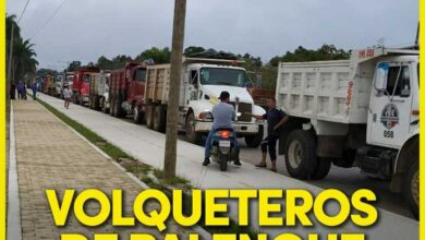 Photo of Volqueteros de Palenque protestan; se quedan sin “chamba” por trabajos del Tren Maya