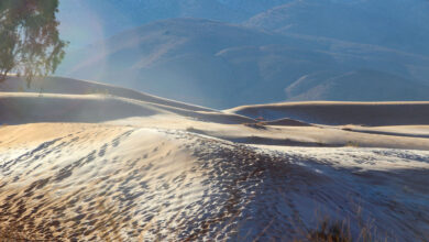 Photo of Por quinta ocasión en 42 años, la arena en el desierto del Sahara, se cubrió de nieve