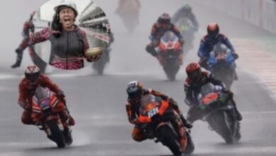 Photo of Rayo cae en la pista de MotoGP; mujer hace ritual para que deje de llover