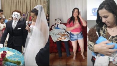 Photo of En Brasil, mujer se casa con un muñeco de trapo; ya tiene un hijo