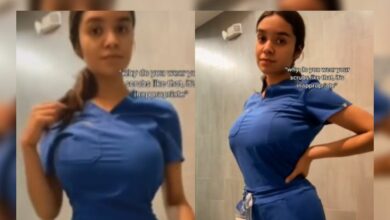 Photo of Critican a enfermera curvilínea por usar uniforme muy ajustado