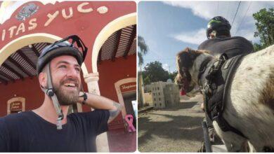 Photo of El ciclista español “Ser nómada” se estaciona en Yucatán y adopta a “Maya”