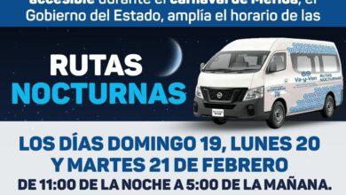Photo of Rutas Nocturnas darán servicio domingo, lunes y martes de Carnaval