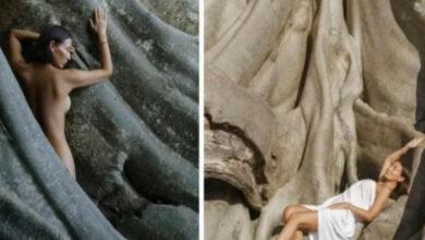 Photo of Deportan de Bali a modelo por posar desnuda junto a árbol sagrado