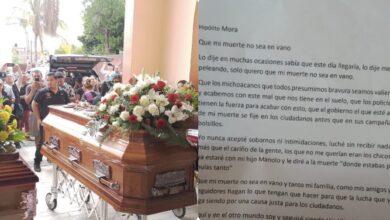 Photo of “Solo quiero que mi muerte no sea en vano”, dice Hipólito Mora en carta póstuma