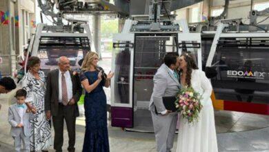Photo of Vence su temor a las alturas y se casan en el Mexicable