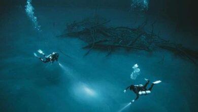 Photo of El río y la nube dentro de un cenote de la Península de Yucatán