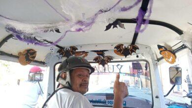 Photo of Decora su mototaxi de Halloween y sorprende a pasajeros en Motul
