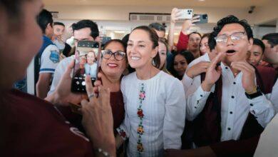 Photo of De camino a Campeche, Claudia Sheinbaum llega a Yucatán