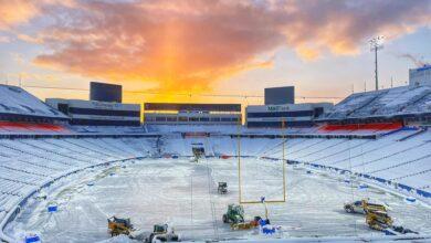 Photo of Estadio de los Buffalo Bills congelado bajo la nieve 