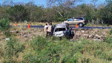 Photo of Tragedia en la Mérida-Progreso: auto se incendia con dos personas a bordo