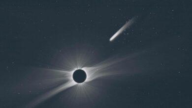 Photo of Eclipse solar y cometa “diablo”, juntos en el cielo