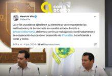 Photo of Mauricio Vila felicita a “Huacho”, virtual gobernador de Yucatán 