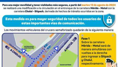 Photo of Cambiarán circulación de vías en salida a Cholul