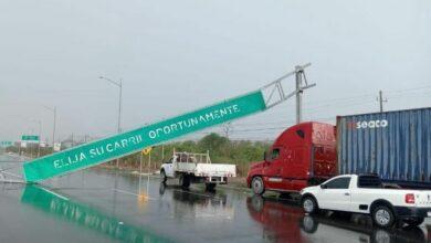 Photo of Cae señalamiento por la lluvia y vientos
