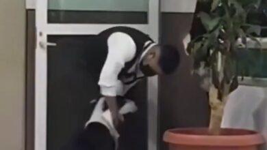 Photo of Captan a trabajador del IMSS secando a perrito que se mojó por la lluvia