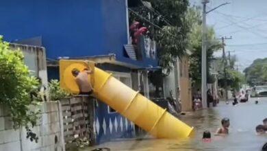 Photo of “Piscina callejera” con todo y tobogán en Tampico 