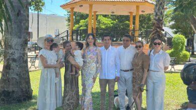 Photo of Rommel y Lylo bautizan a su hijo en la Ermita de Santa Isabel