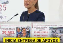 Photo of Claudia Sheinbaum anuncia entrega de apoyos a familias damnificadas por lluvias