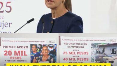 Photo of Claudia Sheinbaum anuncia entrega de apoyos a familias damnificadas por lluvias