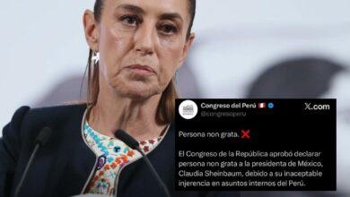 Photo of Congreso de Perú declara ‘persona non grata’ a Claudia Sheinbaum