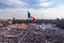 Photo of Ante más de 600 mil personas en el zócalo, Claudia Sheinbaum celebra 7 años de la 4T