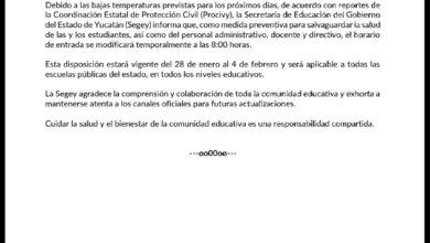Photo of Escuelas públicas de Yucatán ajustan horario de entrada por bajas temperaturas