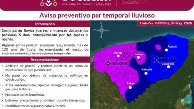 Photo of Pronostican lluvias intensas en Yucatán durante los próximos cinco días