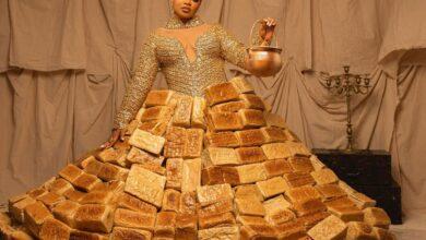 Photo of Un vestido hecho con 500 panes roba miradas en la alfombra roja africana