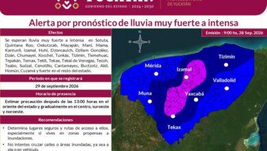 Photo of Procivy alerta por lluvias de fuertes a intensas en Yucatán